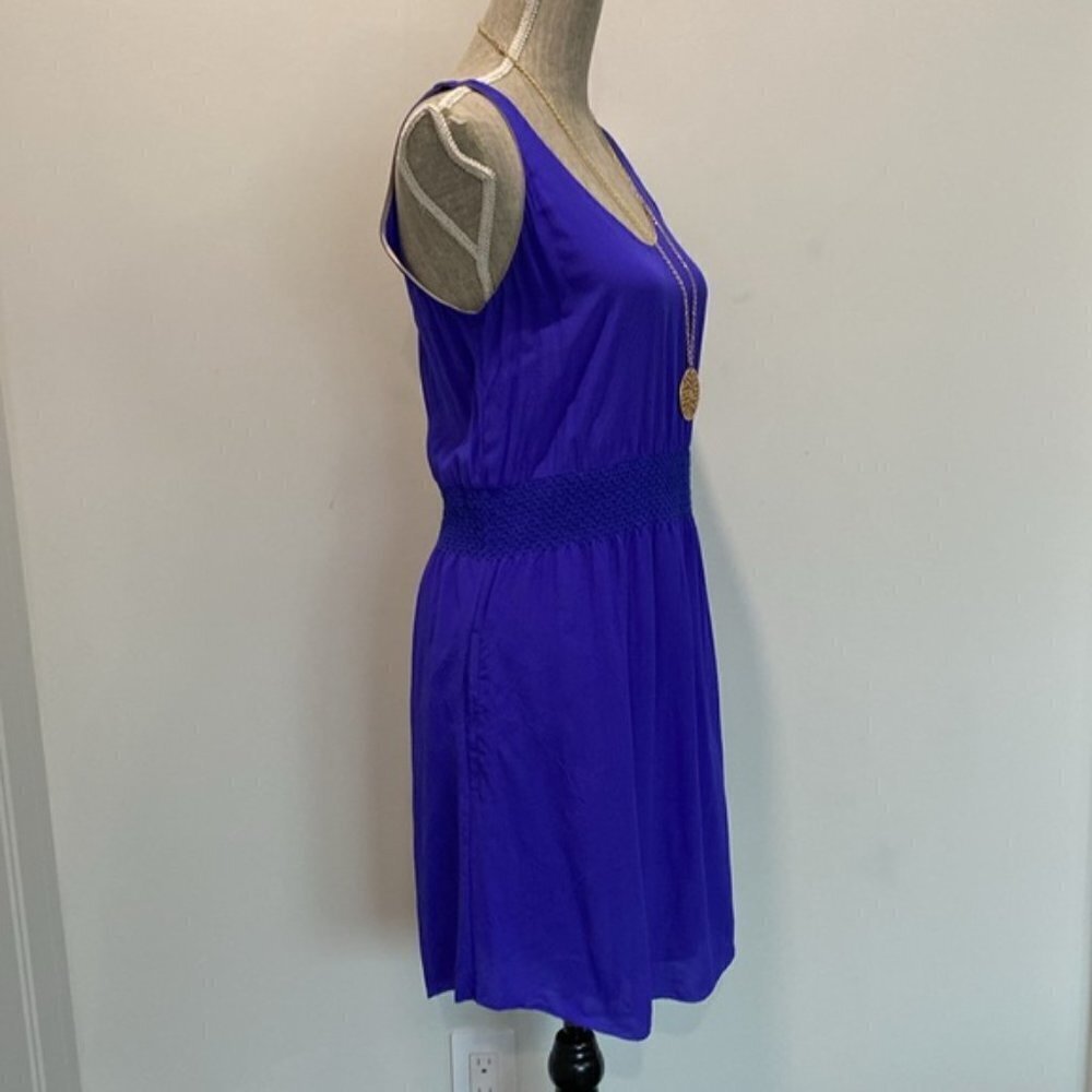 Aritzia Royal Blue Mini Silk Slip Dress - Picture 3 of 13